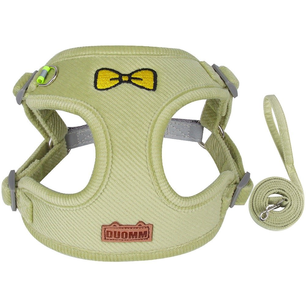 New Arrival Vest Style Harness Comfortable Fabric Walking Rope Collar Polyester Mesh For Dog And bow Traction Rope