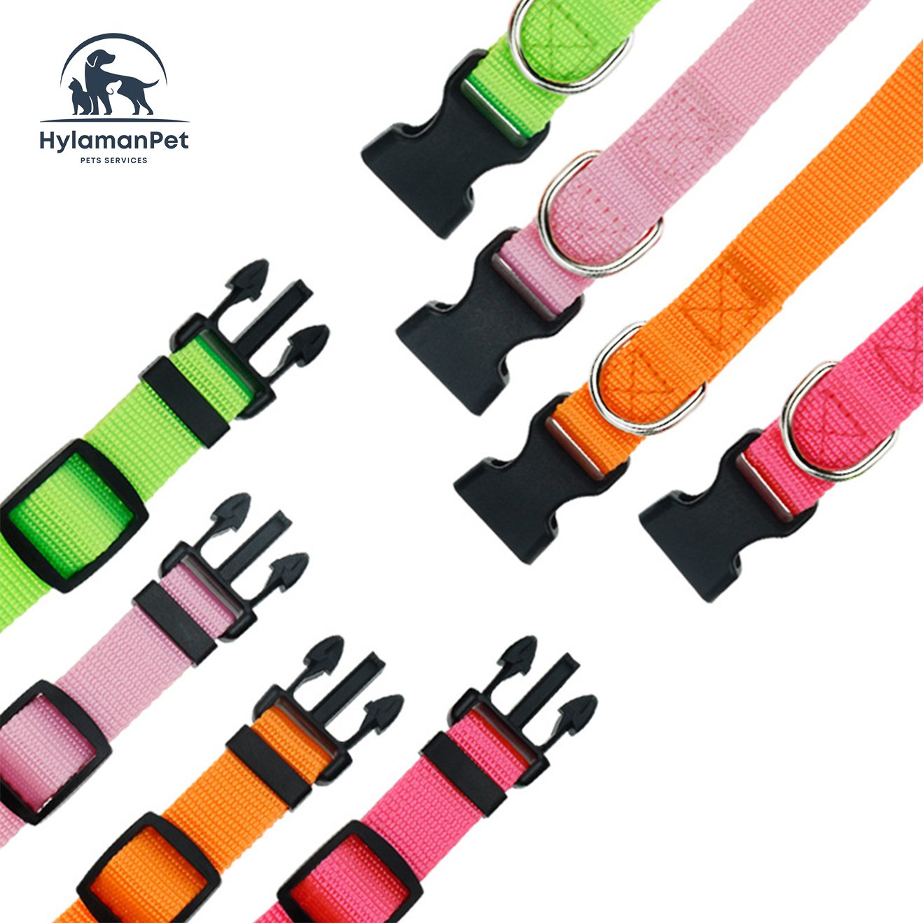 High Quality Adjustable Nylon Pet Collar And Leash Set Quick Release Buckle Dog collar leash With Customizable Logo