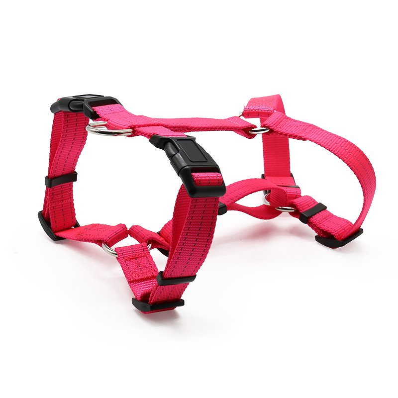 H-Style Adjustable Dog Safety Harness Set Breakaway & Reflective Features Durable Nylon Plastic Neon Orange for Outdoor Use