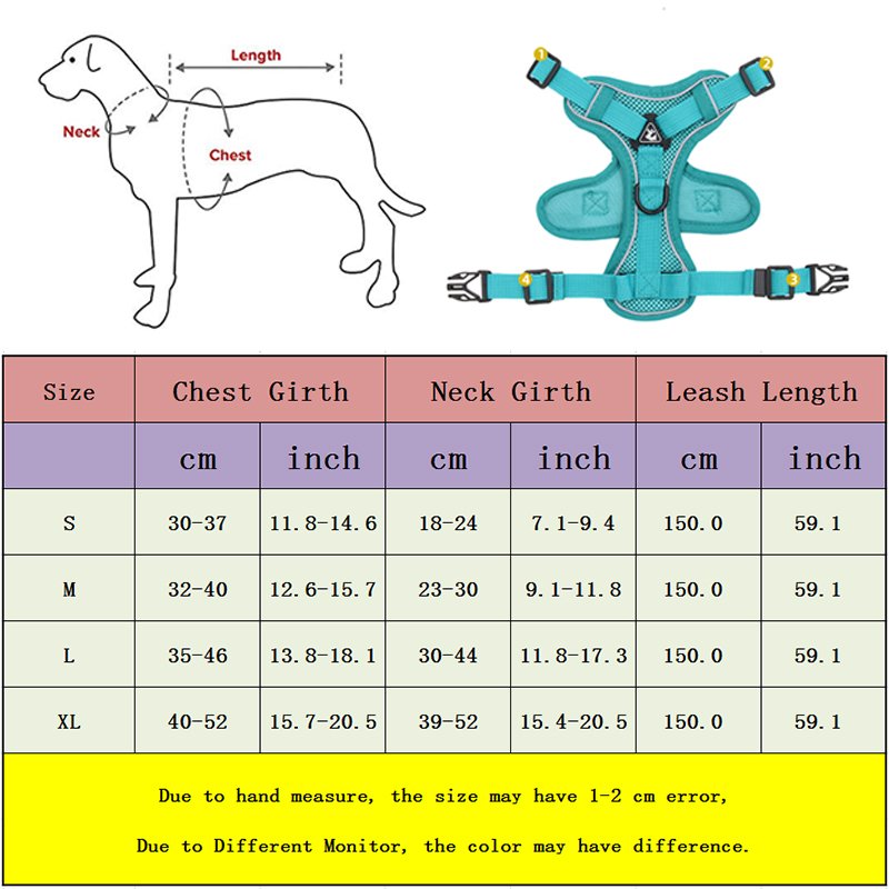 Wholesale Pet Supplies Soft Adjustable Reflective Polyester Mesh Durable Pet Dog Harness Set