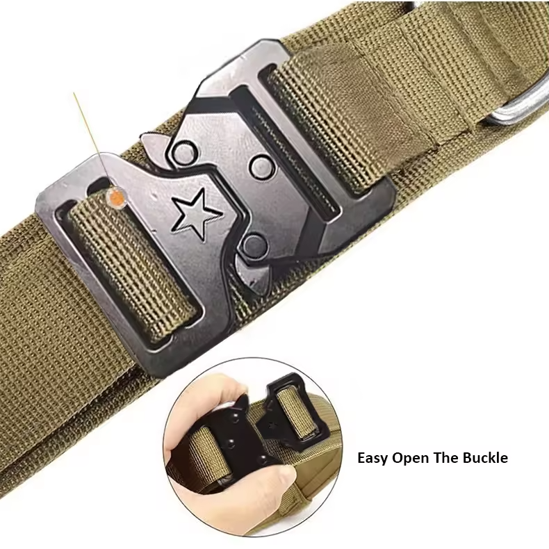 New Tactical Dog Collar With Handle Durable Tactical Nylon Dog Collar Adjustable Training Collar For Large Dogs