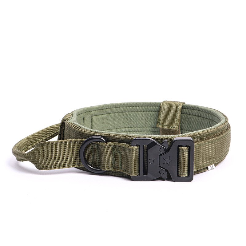 Heavy Duty Pet Apparel Multi-color Adjustable Outdoor Tactical Dog Collar With Metal Buckle For Medium and Large Dogs