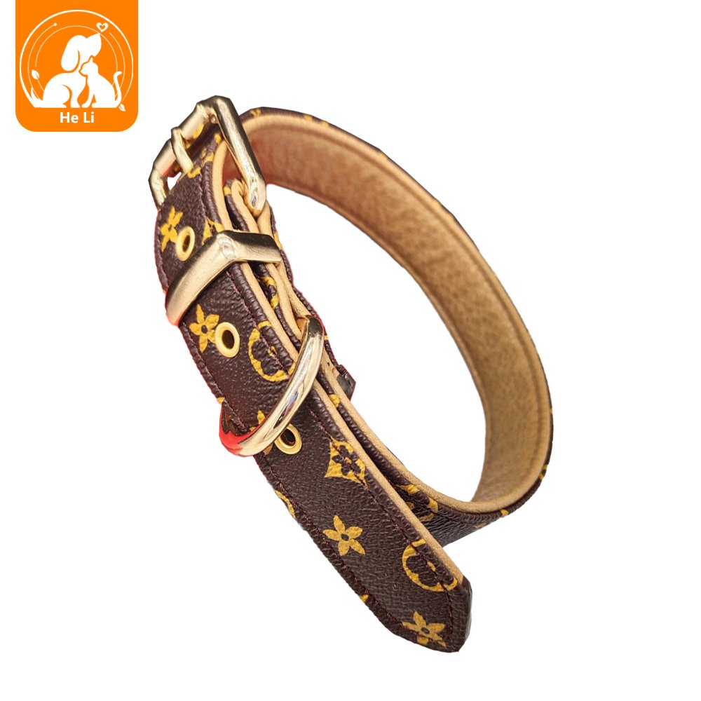 High Quality Designer Luxury Leather Dog Collars Comfortable Durable Universal Pet Collar Soft Heavy Duty Cat Dog Collar