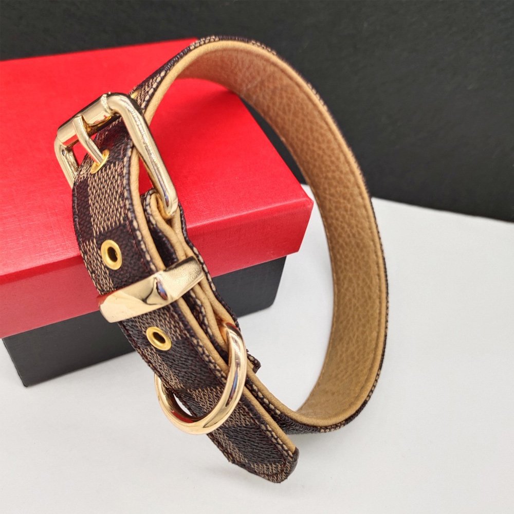 High Quality Designer Luxury Leather Dog Collars Comfortable Durable Universal Pet Collar Soft Heavy Duty Cat Dog Collar