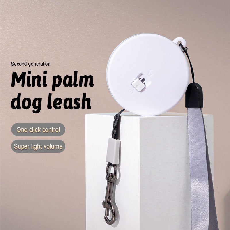 Second generation Mini palm dog leash one click control 3 m rope length pet collars leashes