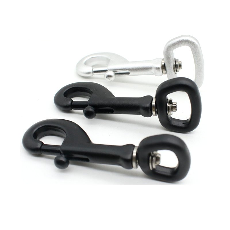 Customized Anodized Aluminum 15mm/20mm/25mm Swivel Clasp Snap Hooks Metal Dog Leash Rotating Carabiner Hook