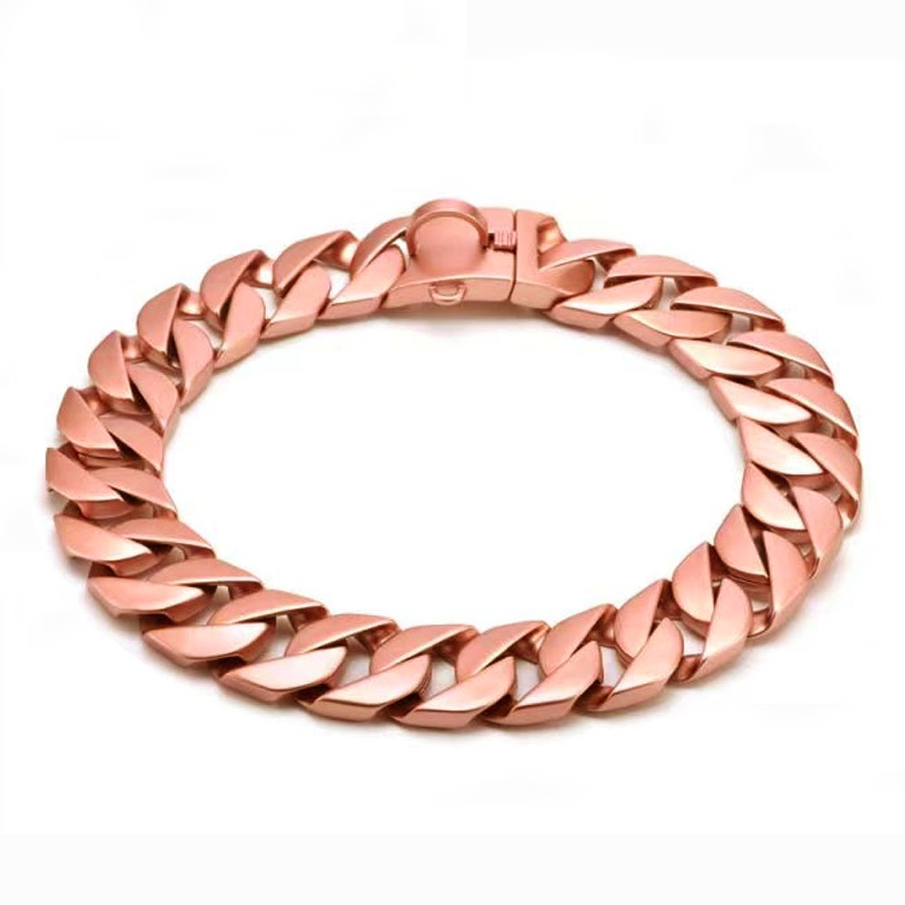 32mm cuban link custom dogs leash stainless steel dog choke chain collar luxury rose gold lifetime pet necklace making service