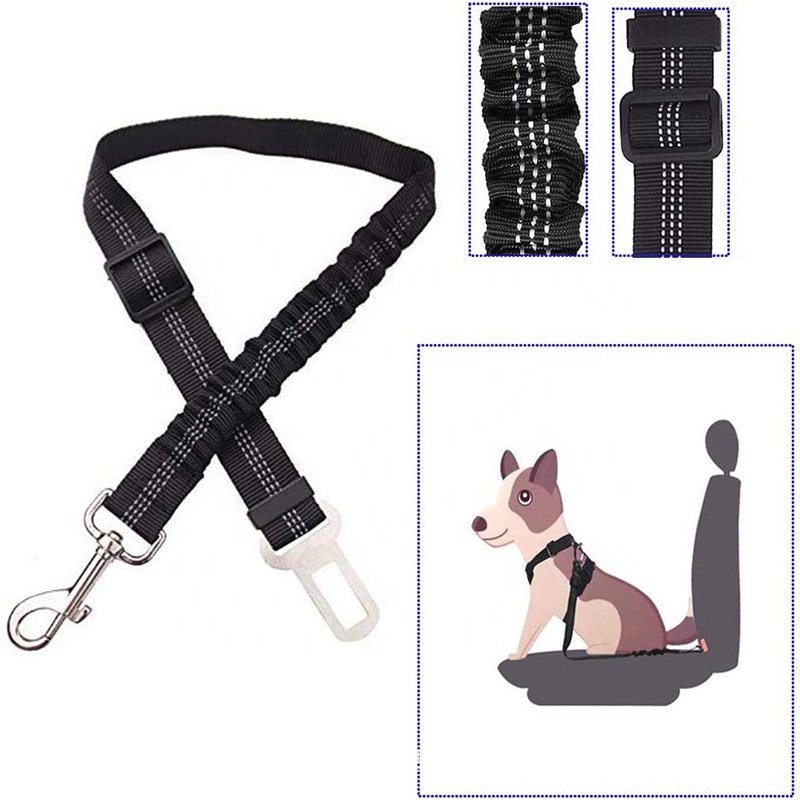 Customized Comfortable Reflective Dog Seat Belt Safe Pet Car Seat Belt Dog Bungee Leash