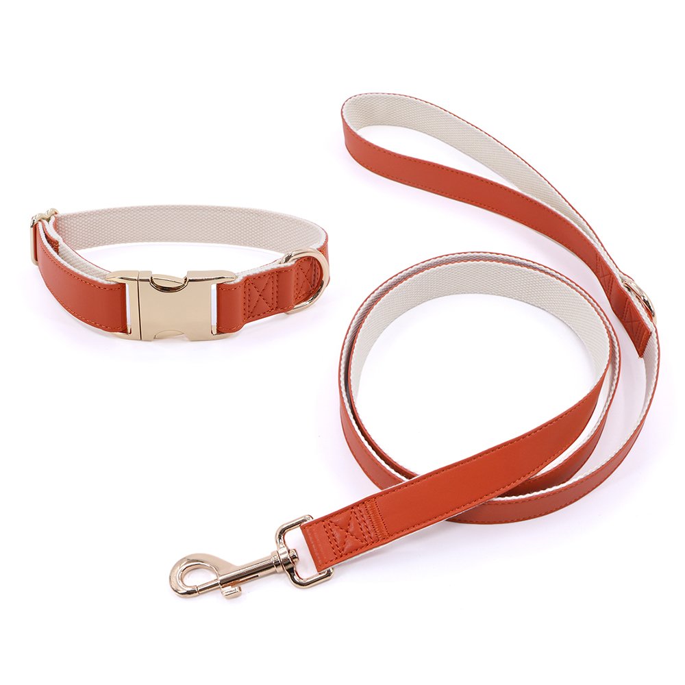 Hot selling luxury printed pet collar leash Logical Leather Dog Leash - Best for Training - Heavy Full Grain Leather Lead