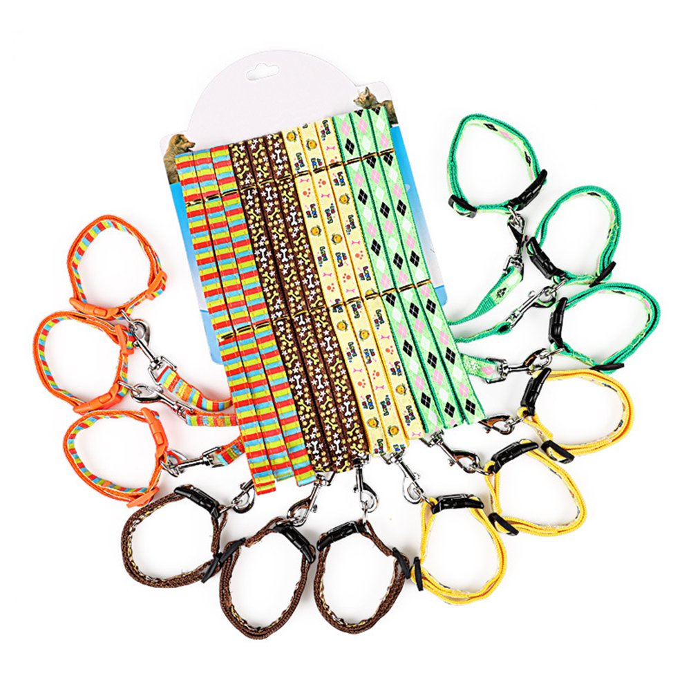 Best Seller Factory Wholesale Fashion Patch Nylon Pet Leash Set with Harness for Dog