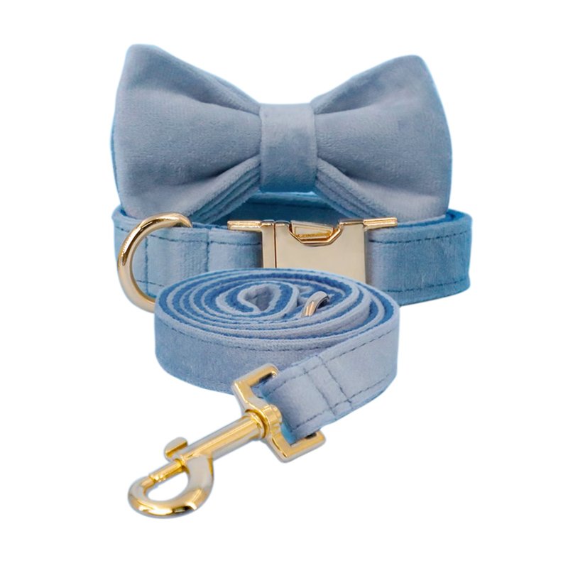 Pet Leash Dog Collar And Leash Set Manufacturer Custom Personalized Designer Luxury Solid 2023new Product Dog Collar Velvet