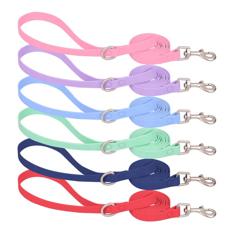 Waterproof fruit colors anti fungus PVC coated nylon pet dog collar and leash