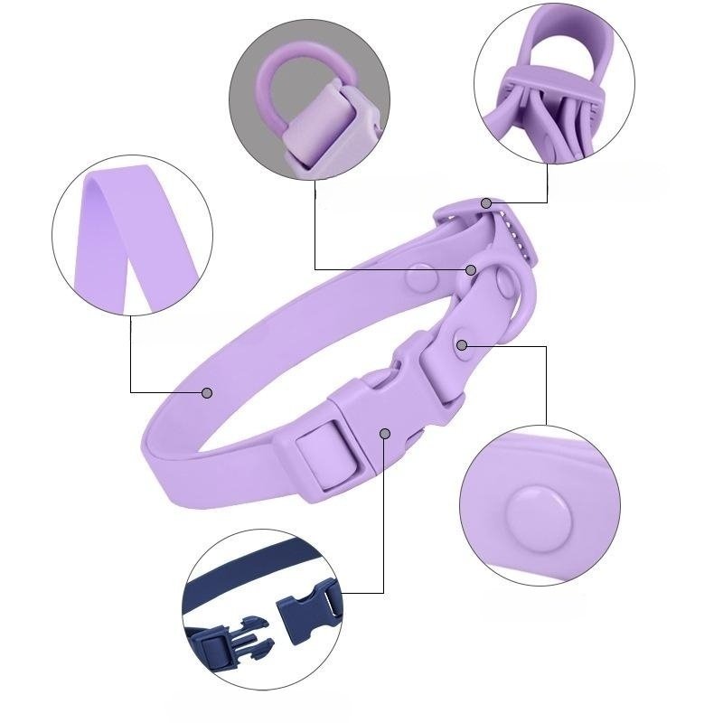 Waterproof fruit colors anti fungus PVC coated nylon pet dog collar and leash