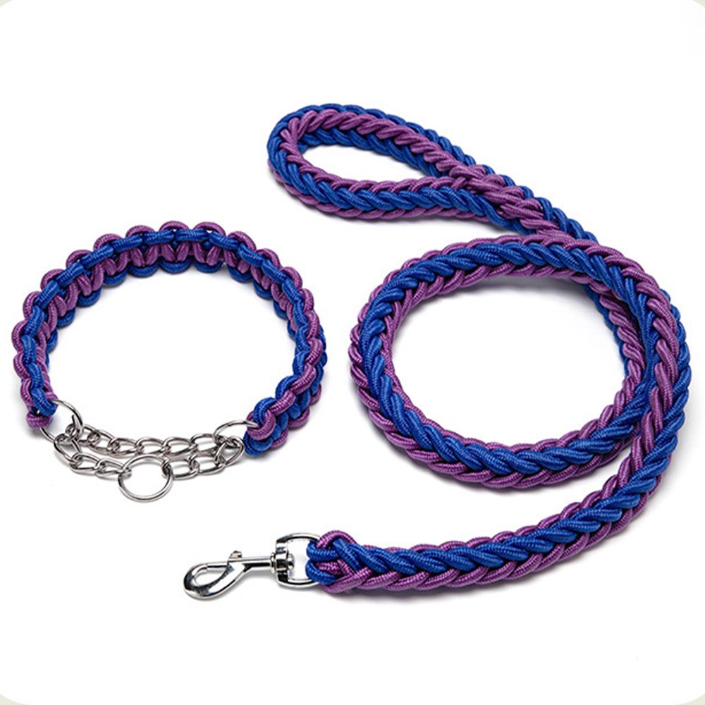 Hot selling 5 feet 1.5 meters long 1.2 centimeters thick durable reflective nylon dog leash woven climbing rope dog leash