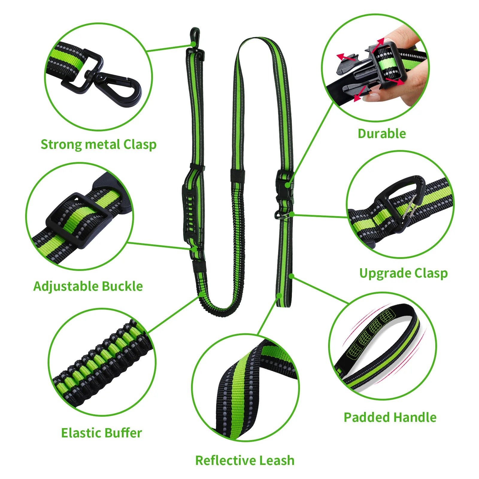 Handsfree Professional Running Bungee New Training Walking Reflective Nylon Hands Free Rope Pet Dog Cat Leash Lead Collar Set