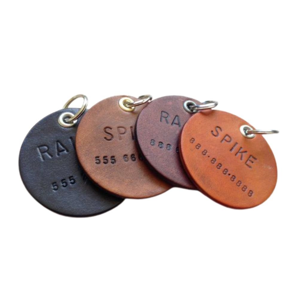 wholesale bulk cheap small pet cat id name blank leather dog tag