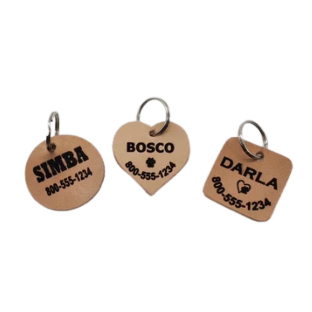 wholesale bulk cheap small pet cat id name blank leather dog tag