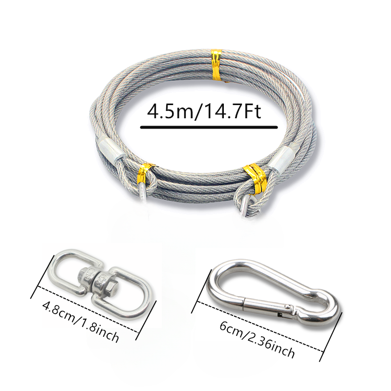 304 stainless steel pet traction wire rope double-ended dog leash wire dog leash camping outdoor cable training rope