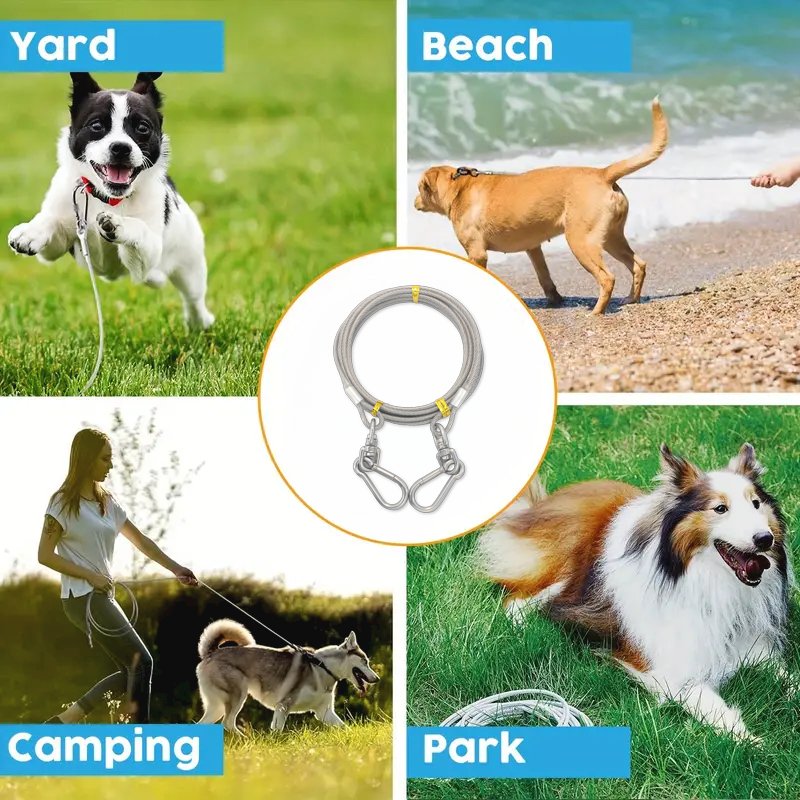 304 stainless steel pet traction wire rope double-ended dog leash wire dog leash camping outdoor cable training rope