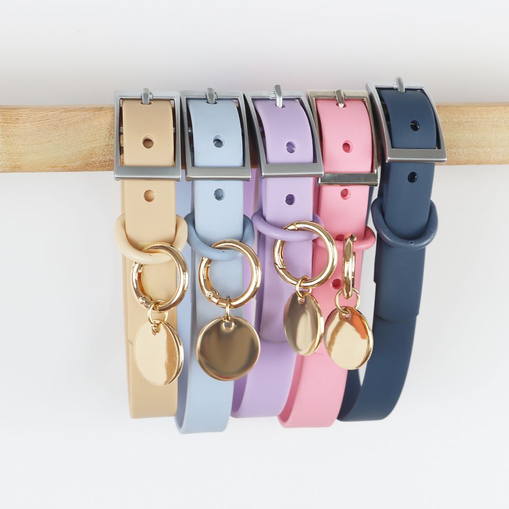 Personalized Designer Custom Logo Pattern Waterproof PVC Dog Leads Hands Free Nylon Pet Dog Collar Leash Luxury Set