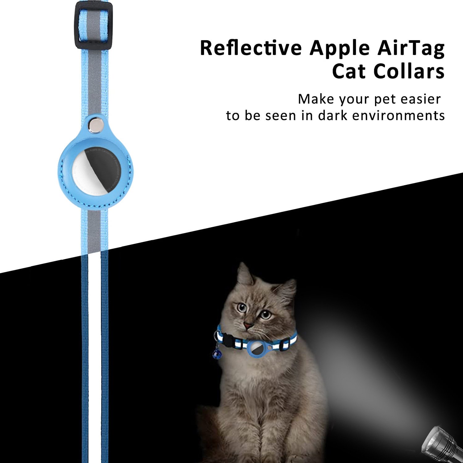 Manufacturer Wholesale Multi-Colors Reflective Dog Cat Airtag Collar
