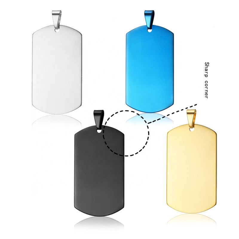 Manufacturers direct sales stainless steel dog tag pet blank laser engraving material necklace pendant to prevent lost