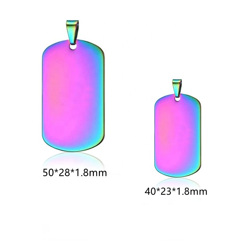 Manufacturers direct sales stainless steel dog tag pet blank laser engraving material necklace pendant to prevent lost