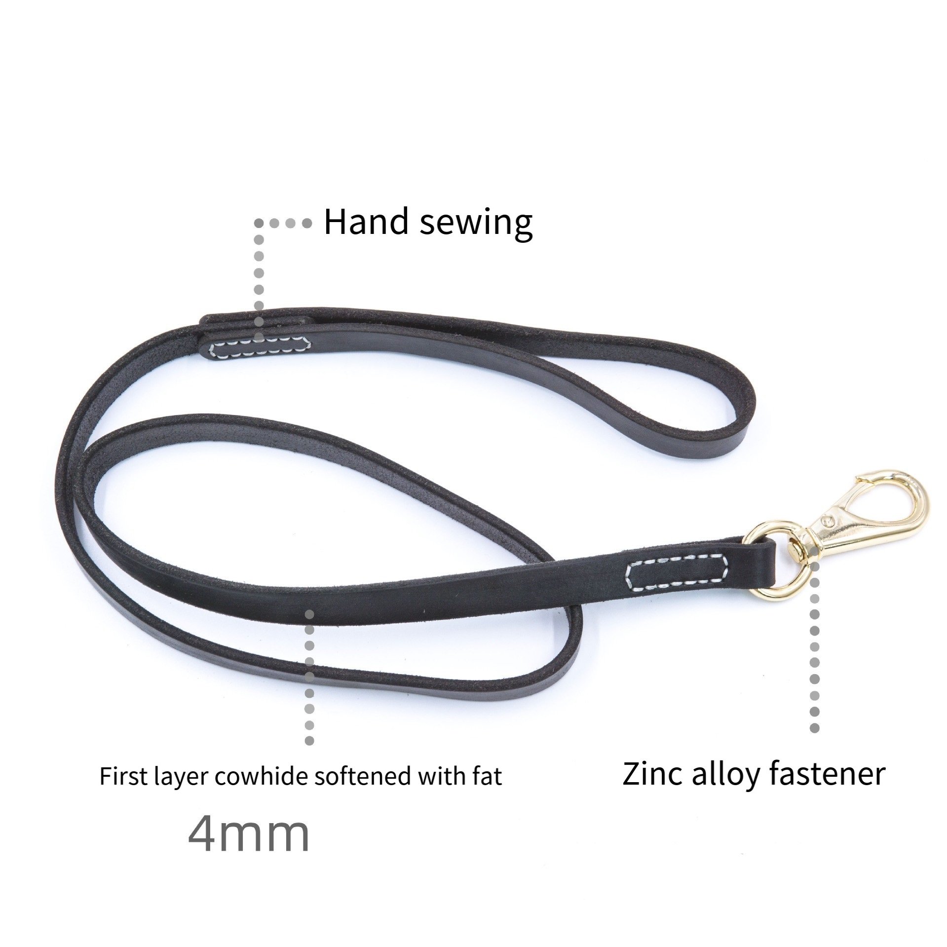 Hot Selling 6 Sizes Real Leather Dog Leash Super Soft Black Brown Collars Training High Quality Small Medium Large Available