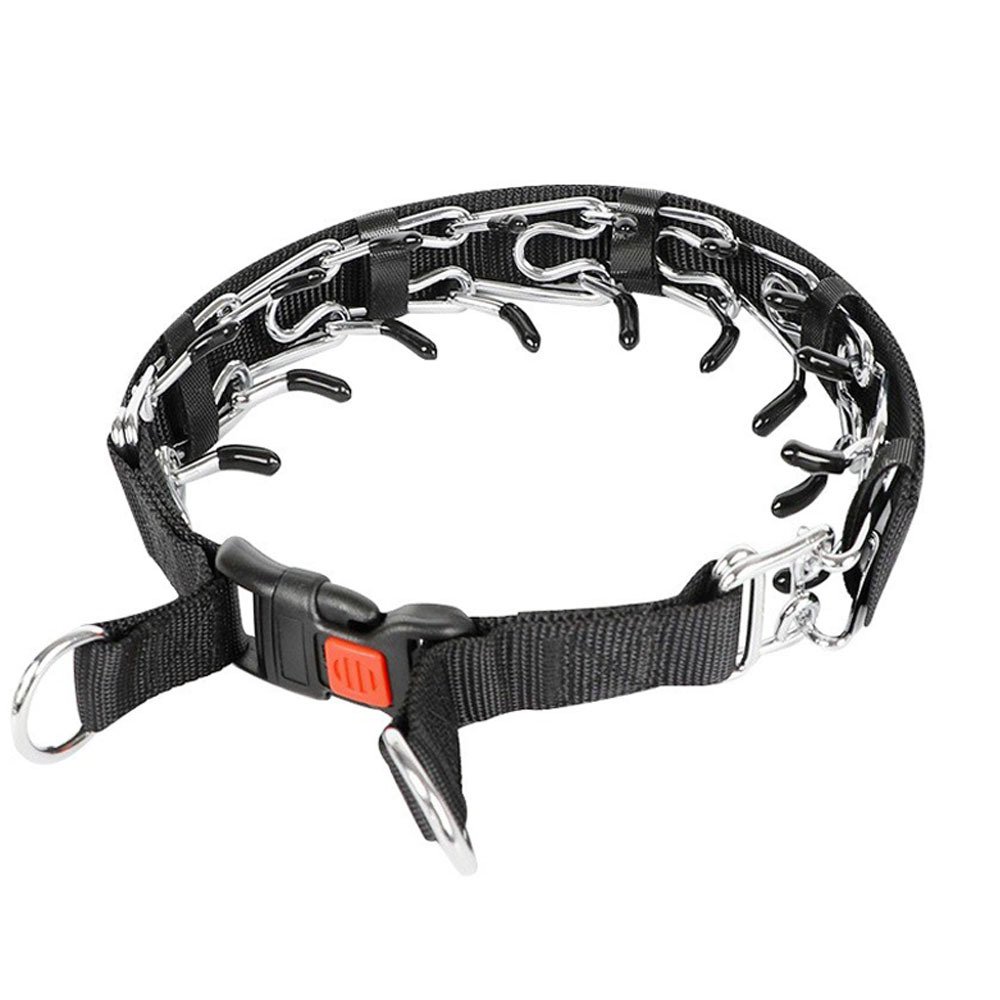 Prong Dog Training Collar For Dogs With Rubber Trips Stainless Steel Collar For Large Dog