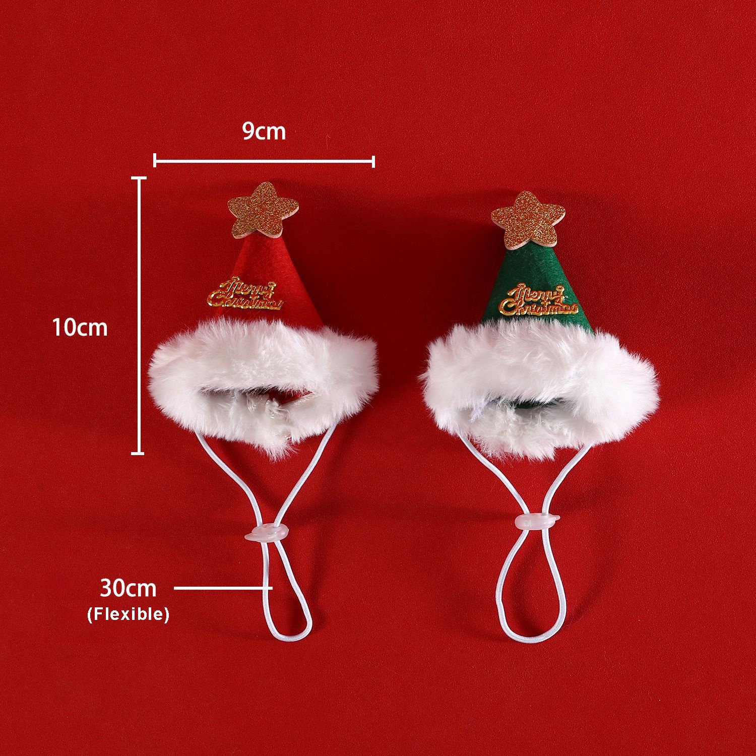 Christmas Pet Scarf Hat Set Theme Party Cartoon Elk Pattern Triangle Scarf Kerchief Santa Adjustable Christmas Triangle Bandana