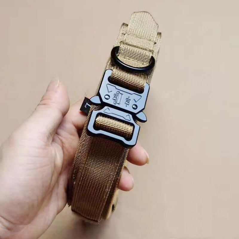 Wholesale Tactical pet Collar With Handle Durable Tactical Nylon Dog Collar Adjustable Training Collar For Large Dogs
