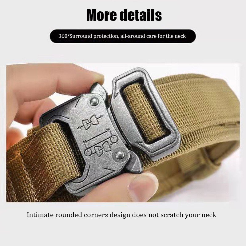 Wholesale Tactical pet Collar With Handle Durable Tactical Nylon Dog Collar Adjustable Training Collar For Large Dogs