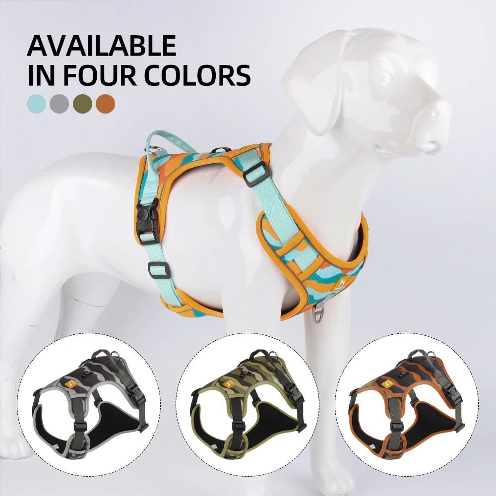 Wholesale custom logo Luxury adjustable No Pull Reflective Soft Mesh Padded leash Pet Dog Harness