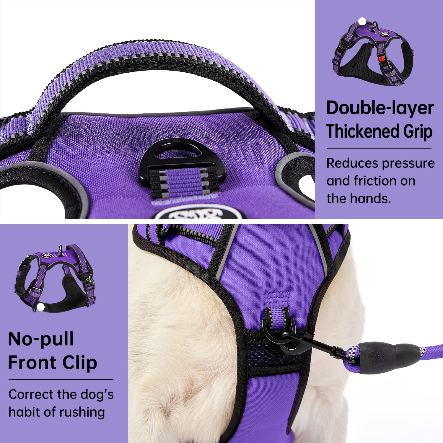 Wholesale Adjustable Reversible Neoprene Comfortable Pet Harness Dog Harness for Small to Large Breeds