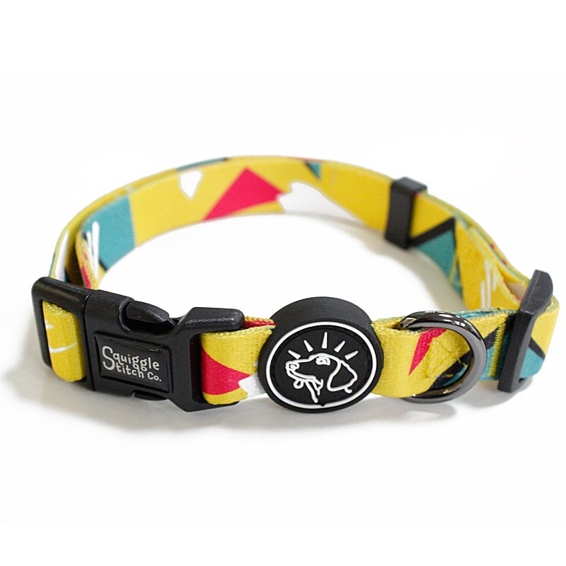 Custom Adjustable Vegen Aqua Pet Necklace Beautiful Glossy Sublimation Blank brown buckle Printing Logo Dog Collar With D-ring
