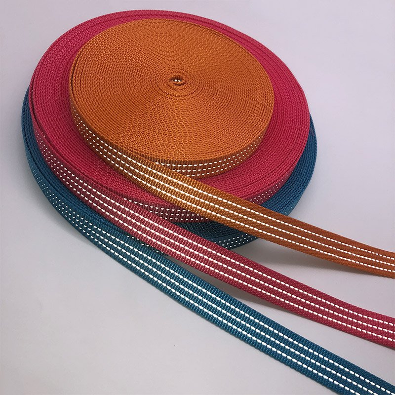 Manufacture 25mm High Resistance To Wear and Tear Reflective Nylon Webbing for Pet Products