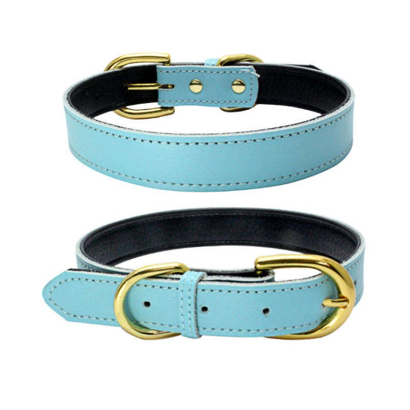 New Fashion Dog Luxury Vegan Leather Pet Collar Pet Durable Real Leather Dog Collar