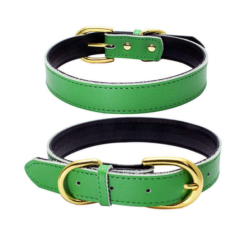 New Fashion Dog Luxury Vegan Leather Pet Collar Pet Durable Real Leather Dog Collar