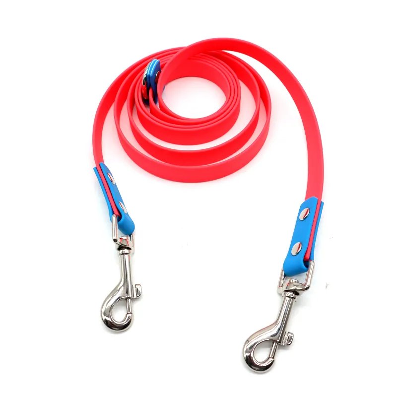 Waterproof Dog Leash splicing Leashes with 2 Hooks for Walking PVC webbing Multifunction pet hands free leash crossbody