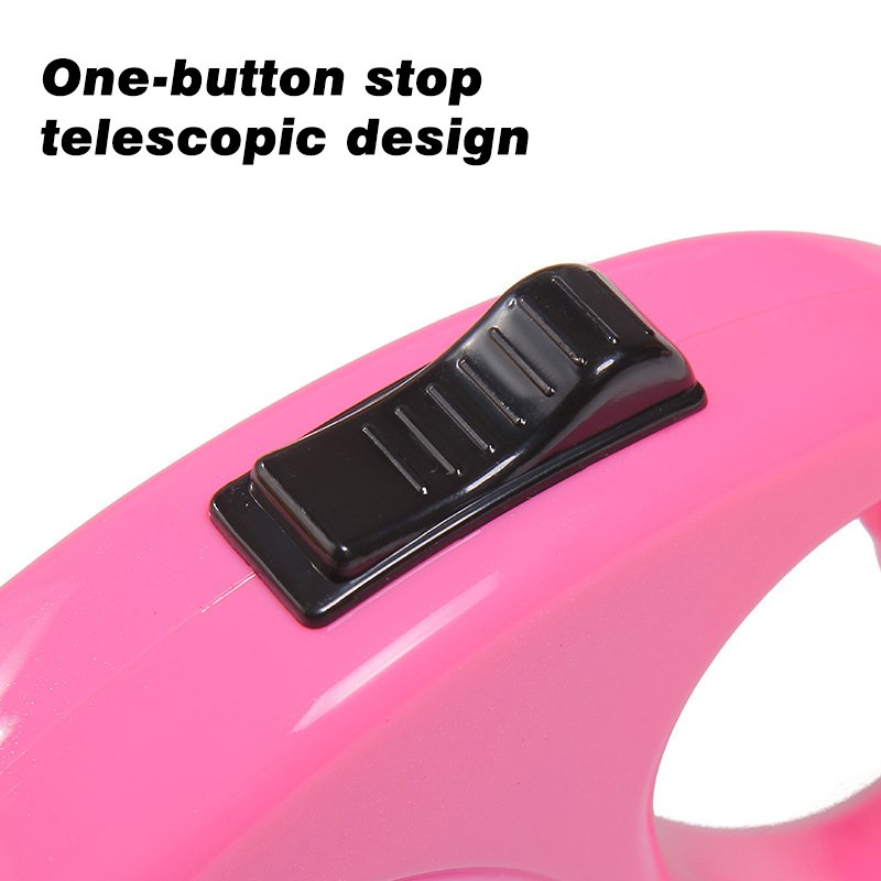YOSHI Mini Portable Tangle Free Dog Leash TractorAutomatic Shrinkable Cords Nylon Tape One Hand Brake Retractable Dog Leash