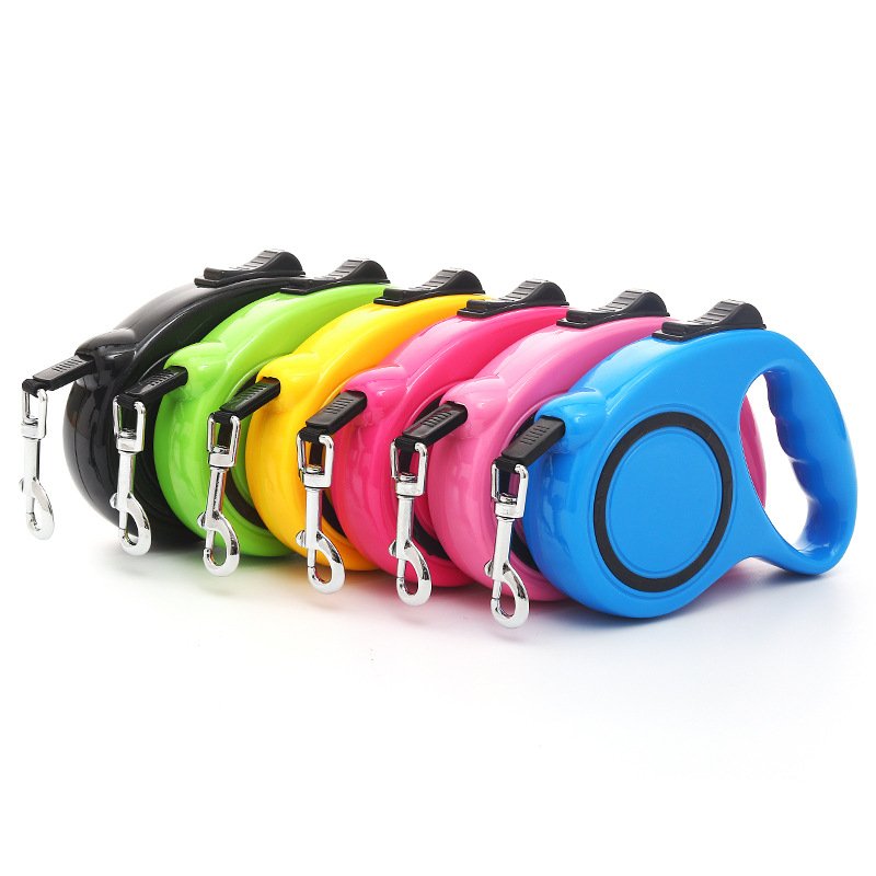 YOSHI Mini Portable Tangle Free Dog Leash TractorAutomatic Shrinkable Cords Nylon Tape One Hand Brake Retractable Dog Leash