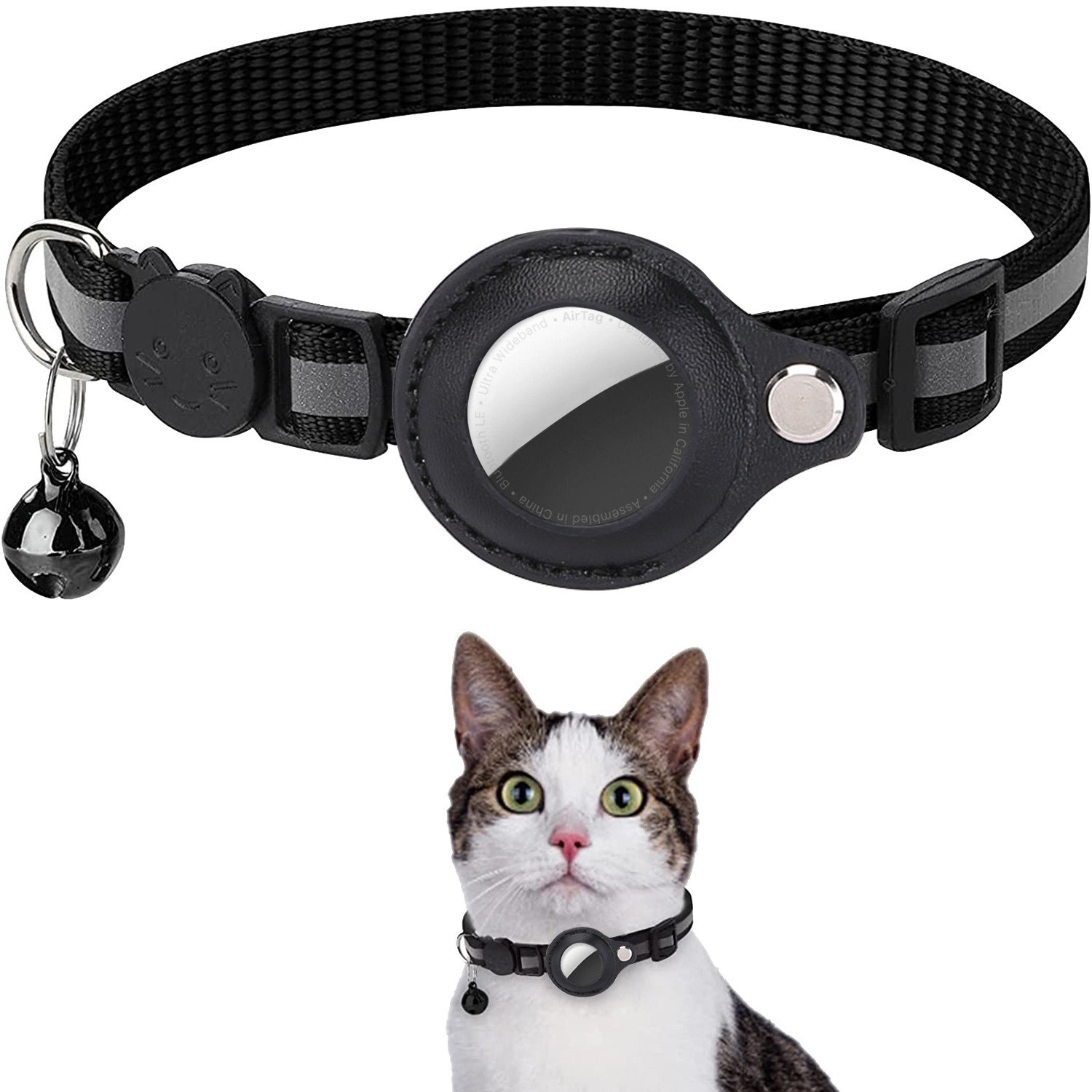 New Arrival Adjustable Reflective Air Tag Pet Collar Wholesale Leather Polyester Cat Training Collar Pet Dogs Silicone Plastic