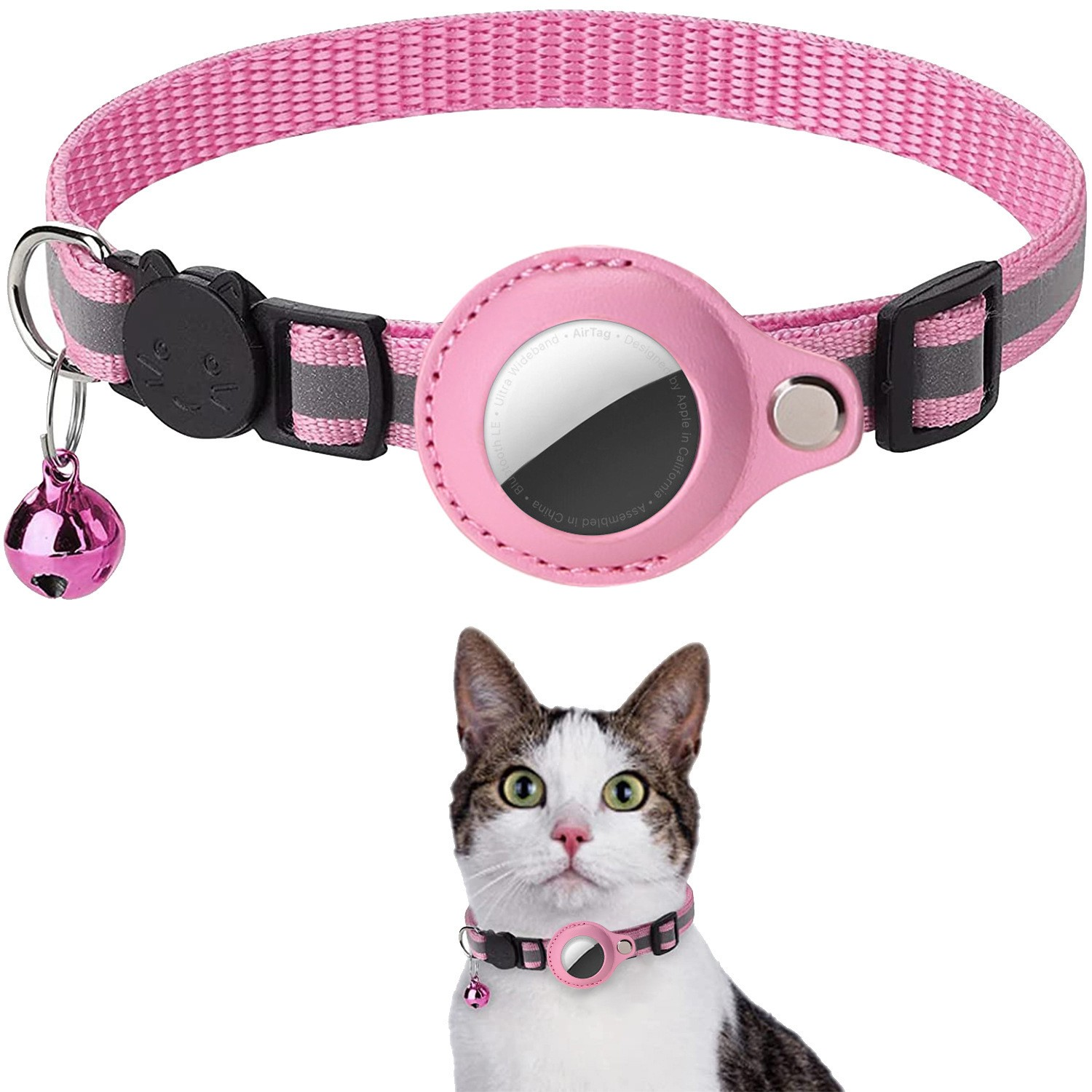 New Arrival Adjustable Reflective Air Tag Pet Collar Wholesale Leather Polyester Cat Training Collar Pet Dogs Silicone Plastic