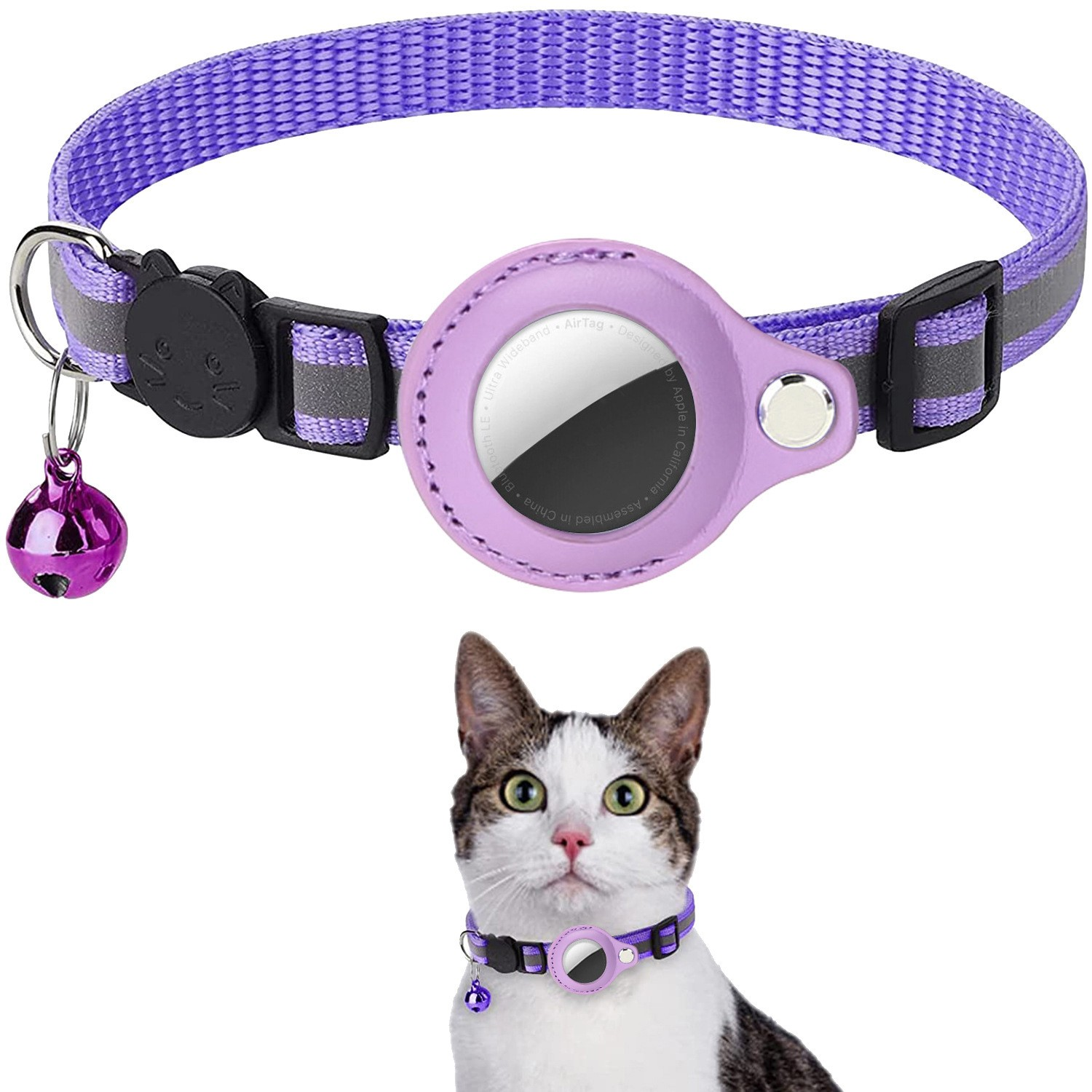 New Arrival Adjustable Reflective Air Tag Pet Collar Wholesale Leather Polyester Cat Training Collar Pet Dogs Silicone Plastic
