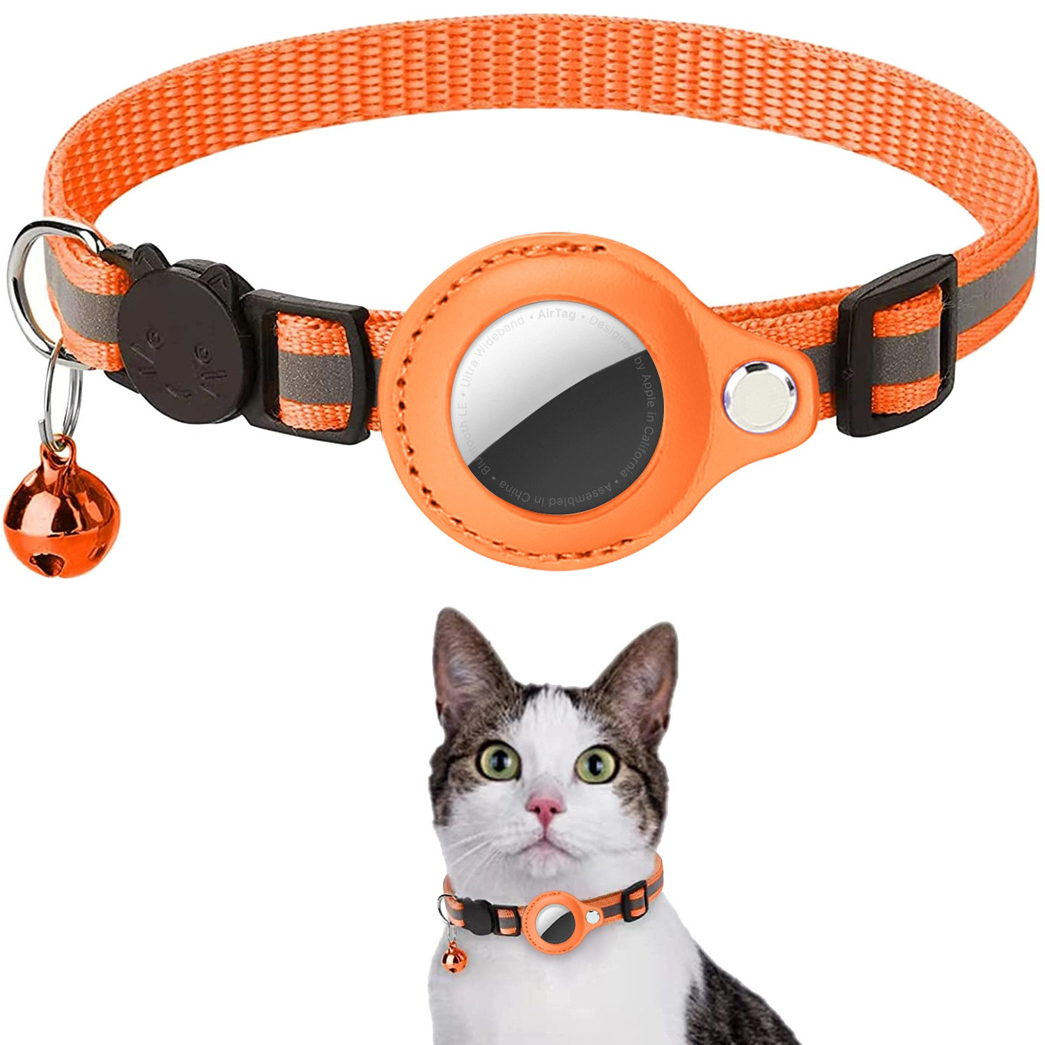 New Arrival Adjustable Reflective Air Tag Pet Collar Wholesale Leather Polyester Cat Training Collar Pet Dogs Silicone Plastic