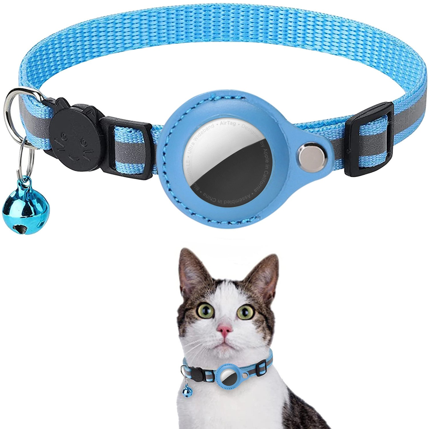 New Arrival Adjustable Reflective Air Tag Pet Collar Wholesale Leather Polyester Cat Training Collar Pet Dogs Silicone Plastic