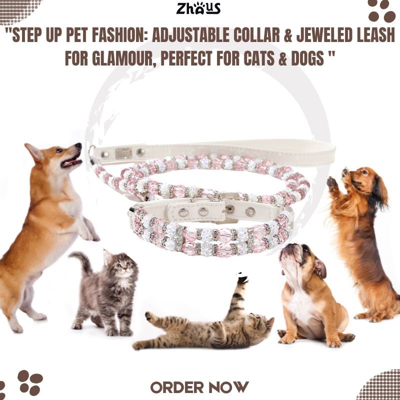 Hot Sale Step up Pet Fashion: Adjustable for Cats, Dogs & Small Animals, Jeweled Glamour Collars & Leashes