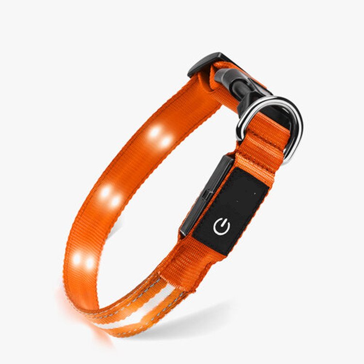 Eco friendly Reflective Custom Adjustable Pet Dog Collar USB Rechargeable Light Up Safety Flashing Led Dog Collar And Leash Set