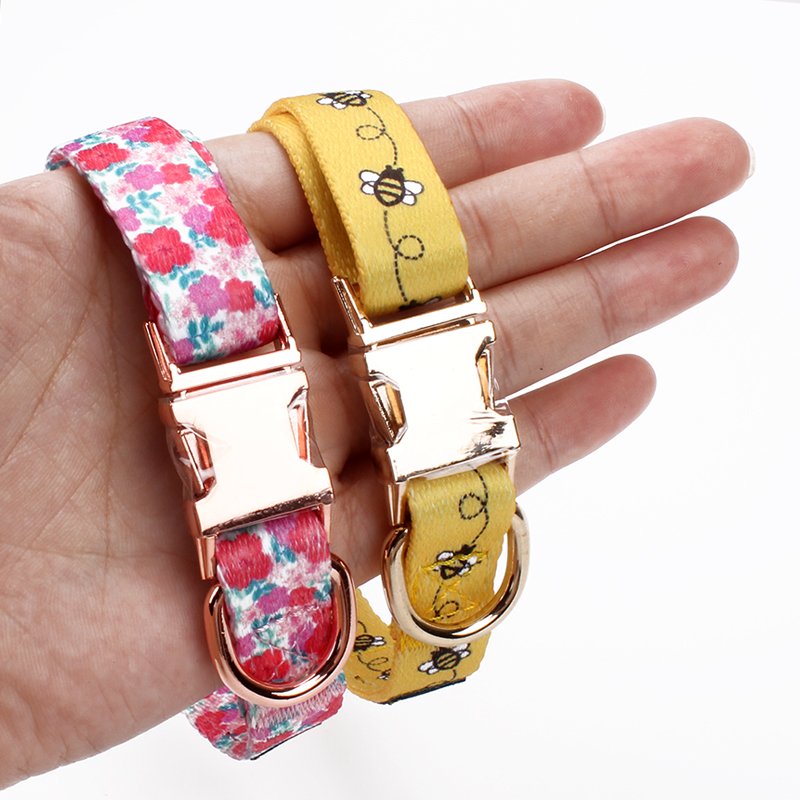 Pets new inventions polyester sublimation pet accessories wholesaler custom metal buckles for dog collars