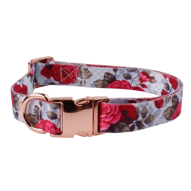 Pets new inventions polyester sublimation pet accessories wholesaler custom metal buckles for dog collars